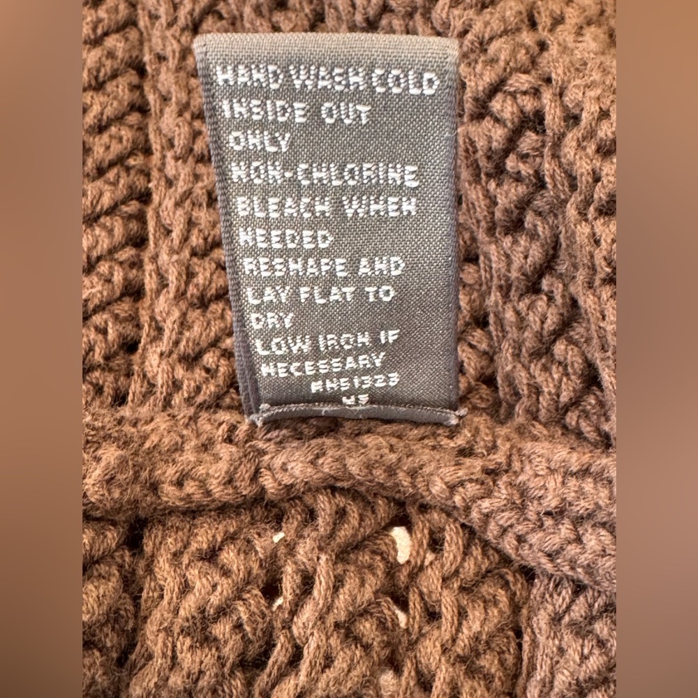 Josephine Chaus one button open weave ladies shrug‎ sweater size XL cotton brown - Picture 11 of 16